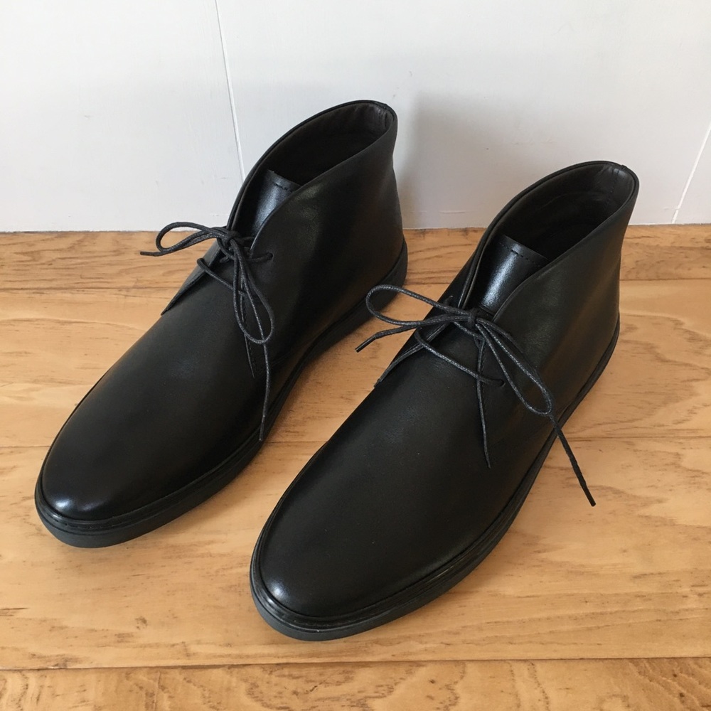Tod’s Black Leather Lace Up Ankle Boot Chukka 7 NWOT Desert Boot Italy Chuka